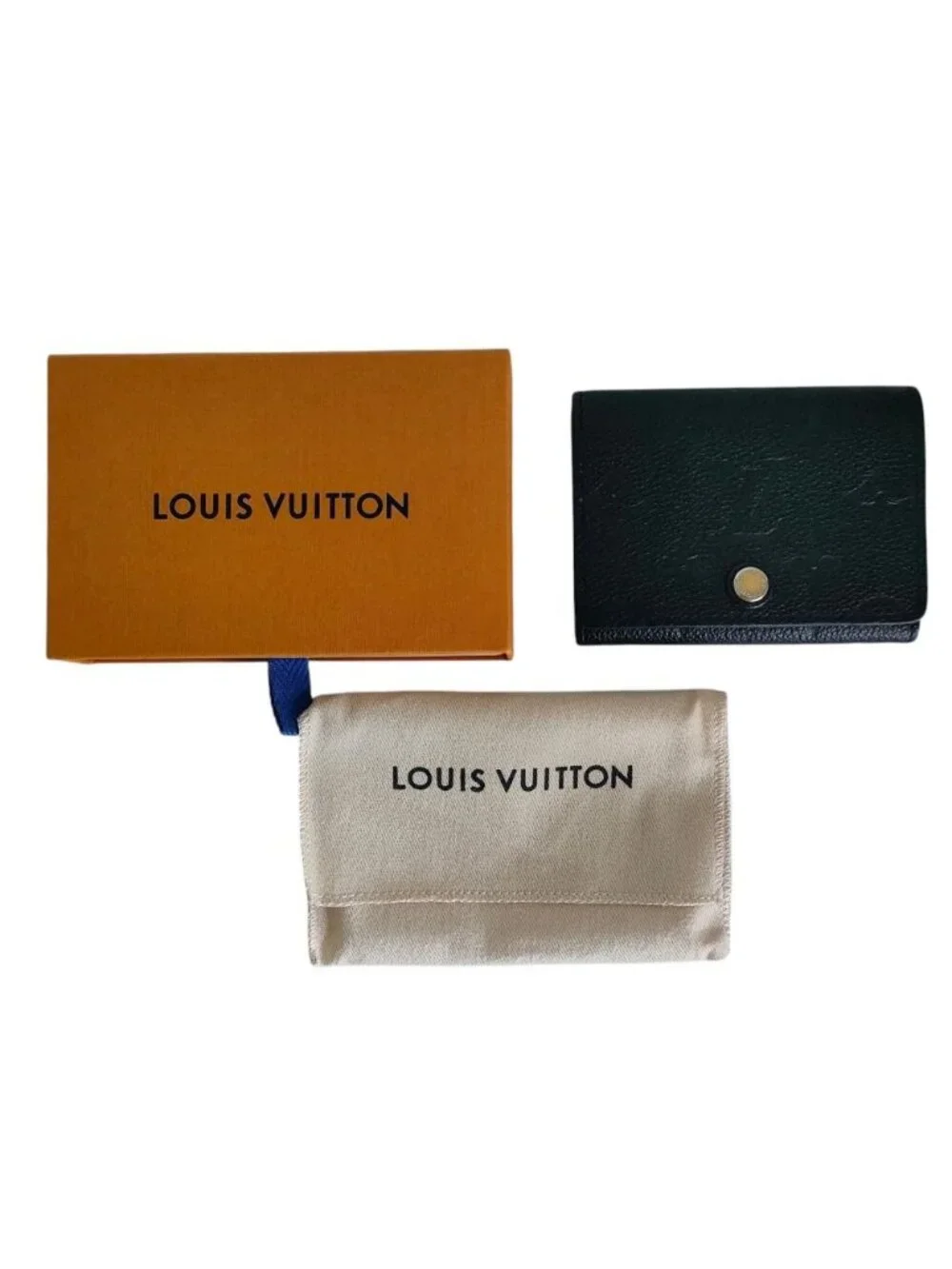 Louis Vuitton Monogram Empreinte Envelope Business Card Holder Case Noir Black